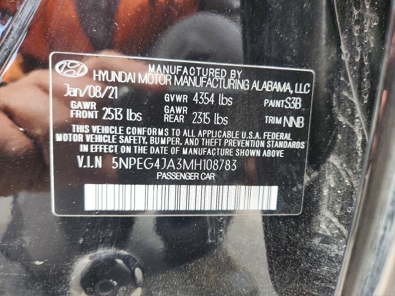 67065506 :رقم المزاد ، 5NPEG4JA3MH108783 vin ، 2021 Hyundai Sonata مزاد بيع