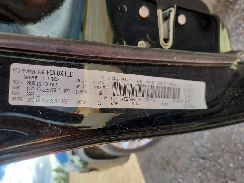 Auction sale of the 2019 Jeep Cherokee, vin: 1C4PJMCX0KD274676, lot number: 68791826