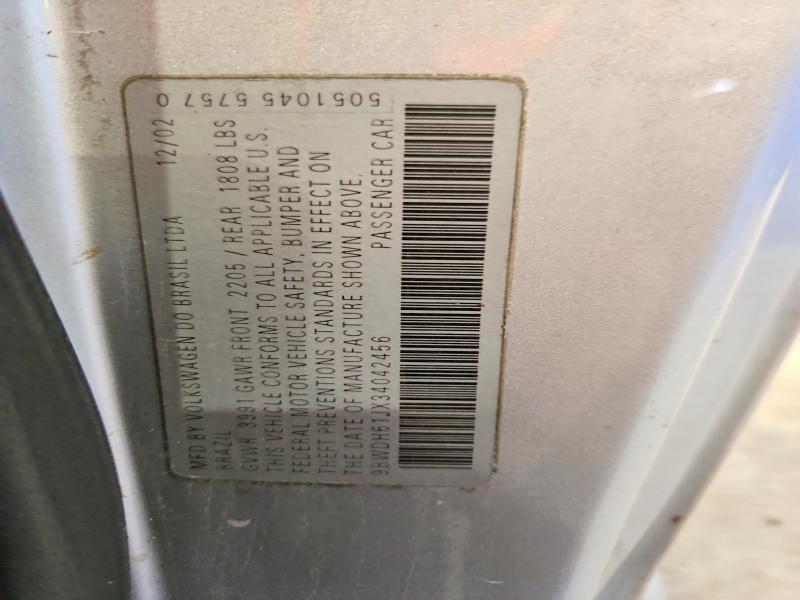 69286536 :رقم المزاد ، 9BWDH61JX34042456 vin ، 2003 Volkswagen Gti مزاد بيع