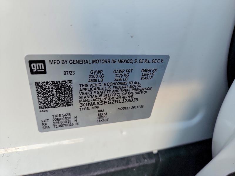 Продажа на аукционе авто 2024 Chevrolet Equinox, vin: 3GNAXSEG2RL123839, номер лота: 70910926