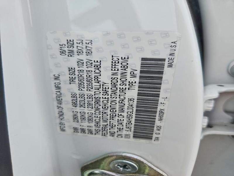 67443936 :رقم المزاد ، 5J8TB4H59GL004136 vin ، 2016 Acura Rdx مزاد بيع