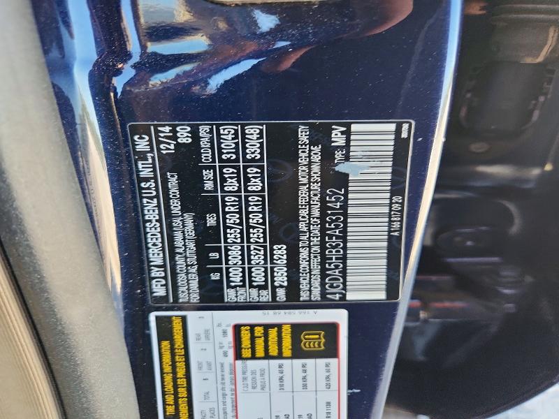 Продажа на аукционе авто 2015 Mercedes-benz Ml, vin: 4JGDA5HB3FA531452, номер лота: 71078616