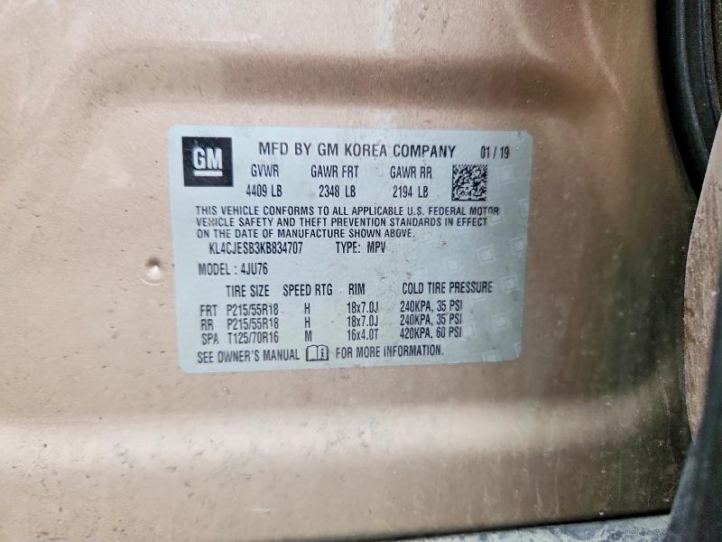Aukcja sprzedaży 2019 Buick Encore, vin: KL4CJESB3KB834707, numer aukcji: 66563026