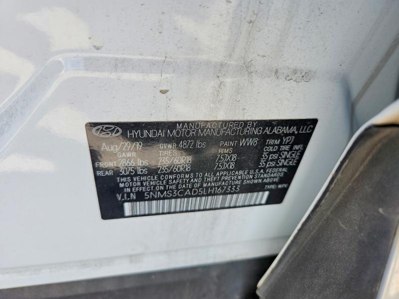 Продажа на аукционе авто 2020 Hyundai Santa Fe, vin: 5NMS3CAD5LH167333, номер лота: 67180216