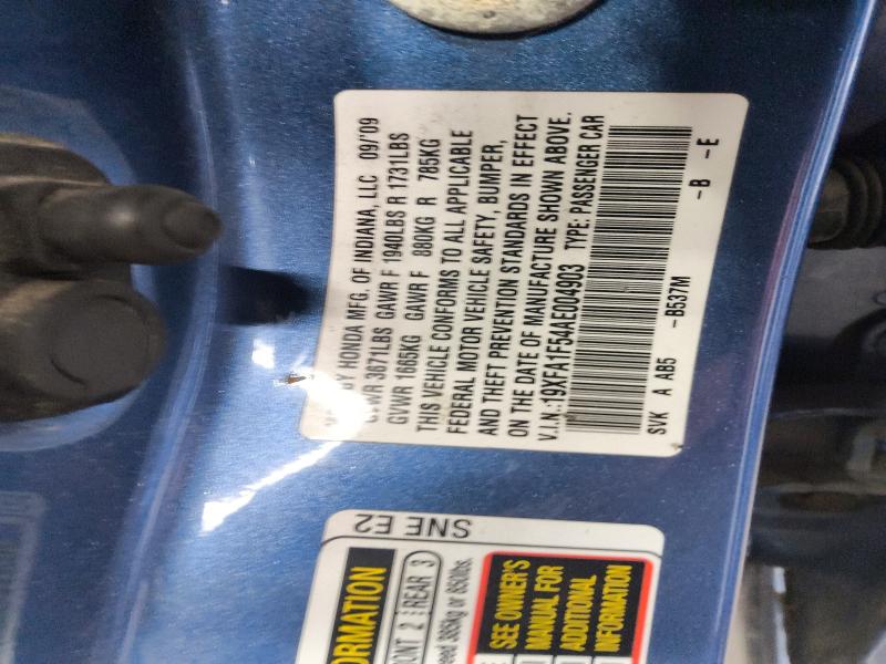 2010 Honda Civic მანქანა იყიდება აუქციონზე, vin: 19XFA1F54AE004903, აუქციონის ნომერი: 66669956