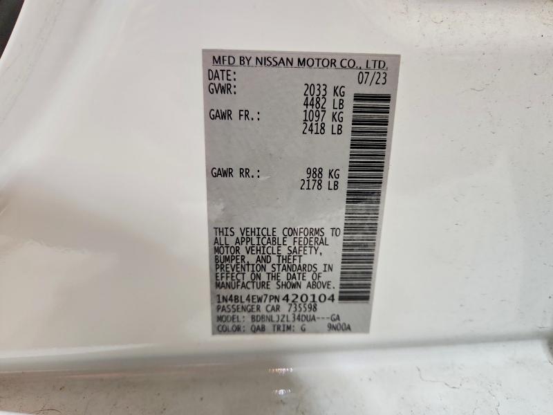 Продаж на аукціоні авто 2023 Nissan Altima, vin: 1N4BL4EW7PN420104, номер лоту: 69137546