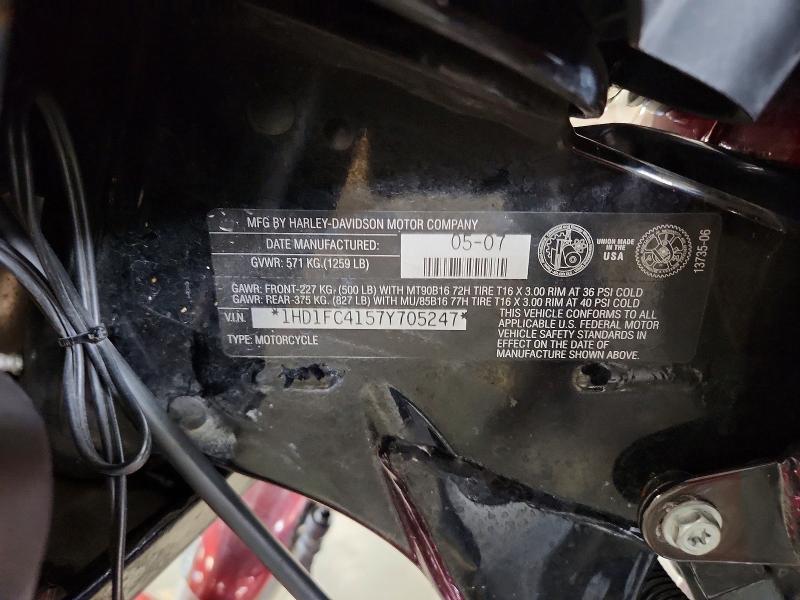 68992486 :رقم المزاد ، 1HD1FC4157Y705247 vin ، 2007 Harley-davidson Flhtcui مزاد بيع