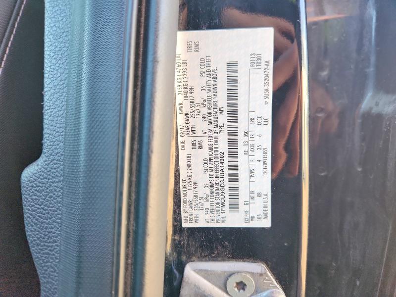 Aukcja sprzedaży 2018 Ford Escape, vin: 1FMCU9GD3JUA14902, numer aukcji: 68313856