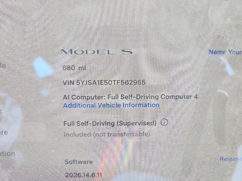 Продажа на аукционе авто 2026 Tesla Model S, vin: 5YJSA1E50TF562955, номер лота: 68360636