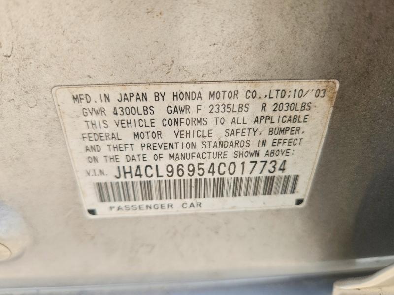 2004 Acura Tsx მანქანა იყიდება აუქციონზე, vin: JH4CL96954C017734, აუქციონის ნომერი: 66380116