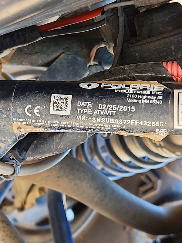 69526786 :رقم المزاد ، 3NSVBA872FF432685 vin ، 2015 Polaris Razor مزاد بيع