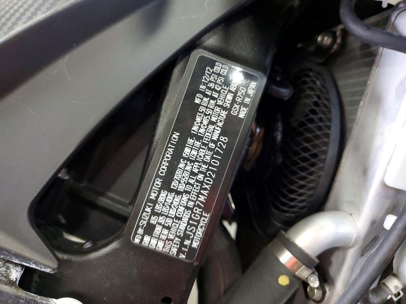 Aukcja sprzedaży 2013 Suzuki Gsx-r750, vin: JS1GR7MAXD2101728, numer aukcji: 67690206