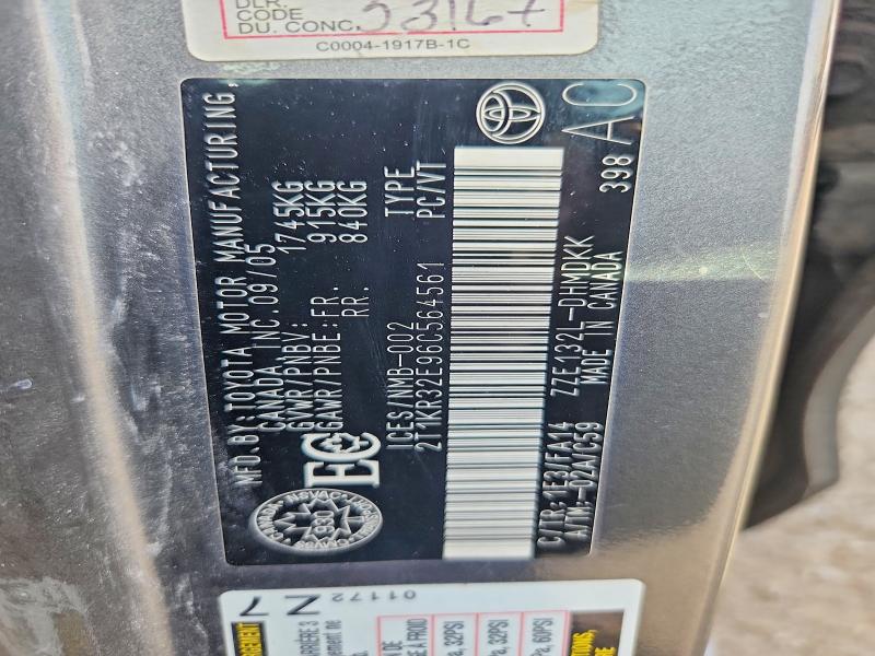 68781956 :رقم المزاد ، 2T1KR32E96C564561 vin ، 2006 Toyota Matrix مزاد بيع
