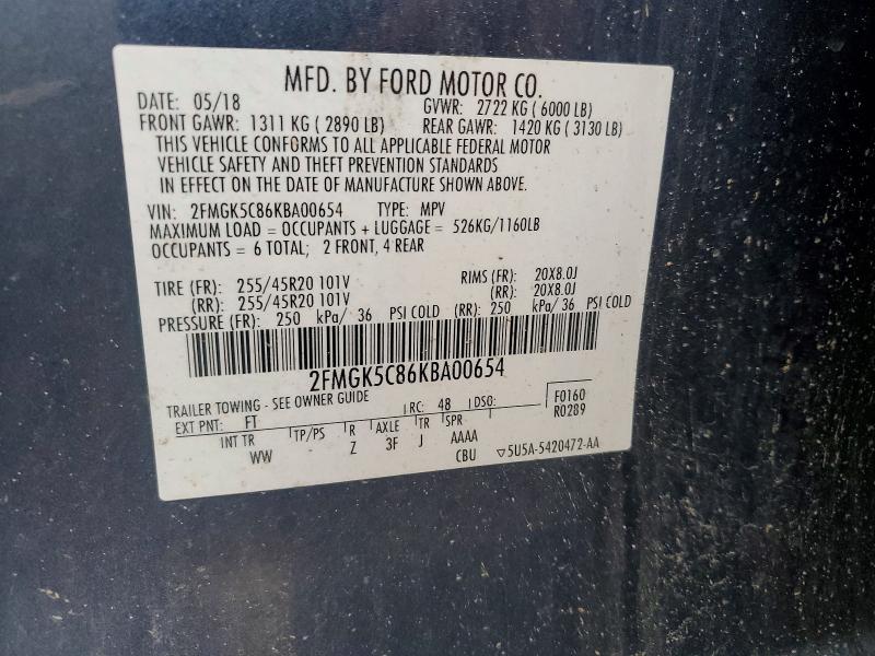 Продаж на аукціоні авто 2019 Ford Flex, vin: 2FMGK5C86KBA00654, номер лоту: 69290126