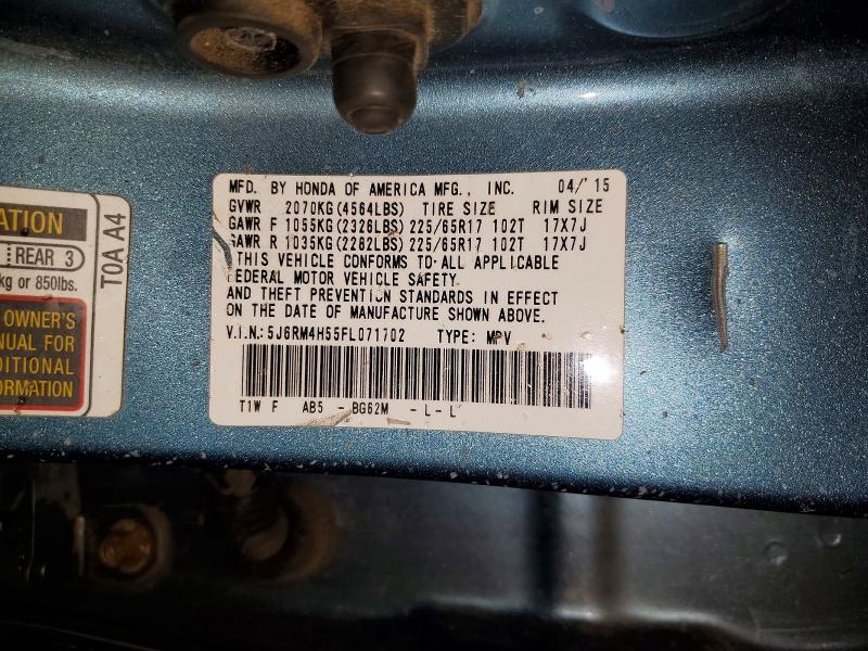 Продаж на аукціоні авто 2015 Honda Cr-v, vin: 5J6RM4H55FL071702, номер лоту: 69815776