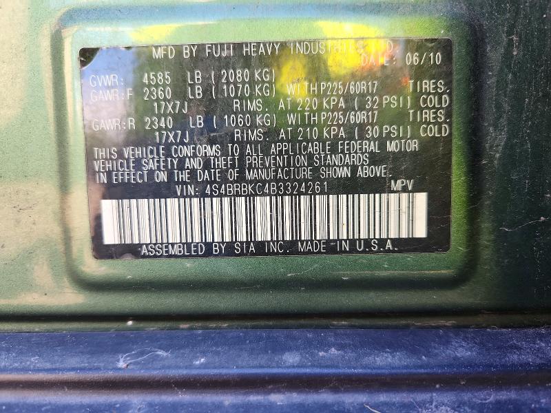 68136016 :رقم المزاد ، 4S4BRBKC4B3324261 vin ، 2011 Subaru Outback مزاد بيع