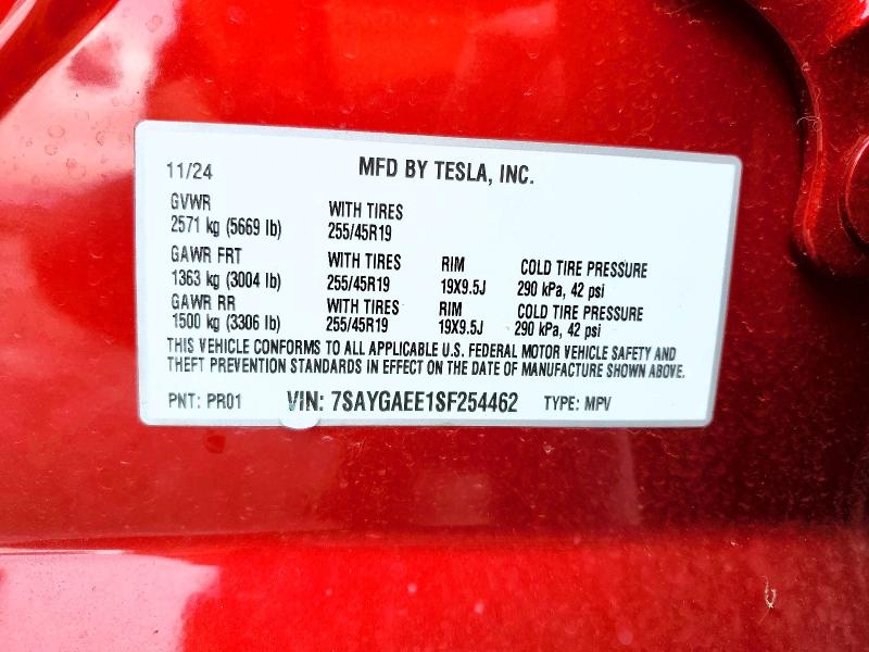 Aukcja sprzedaży 2025 Tesla Model Y, vin: 7SAYGAEE1SF254462, numer aukcji: 67348816