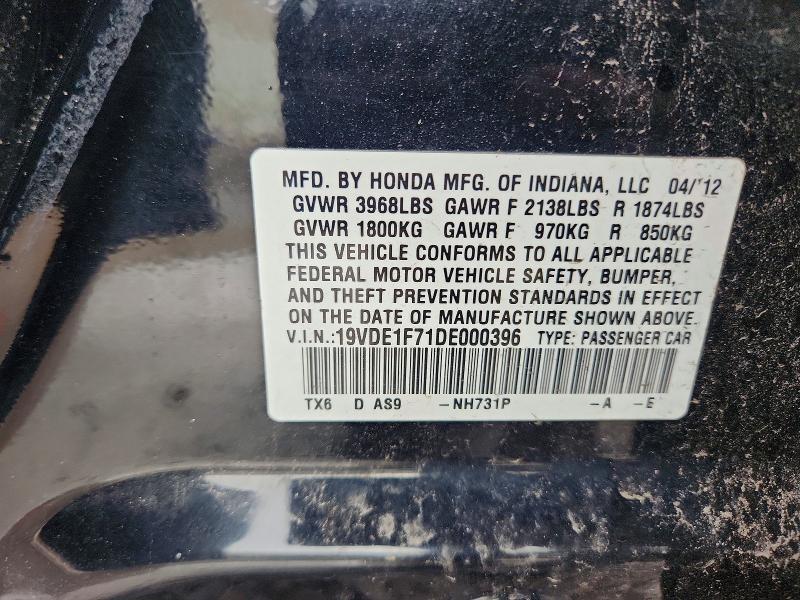 Aukcja sprzedaży 2013 Acura Ilx, vin: 19VDE1F71DE000396, numer aukcji: 69993536