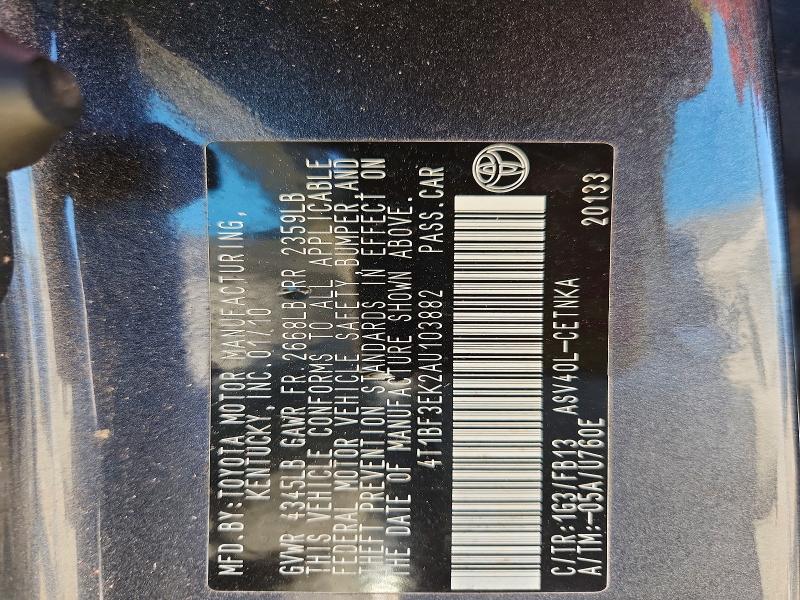 67074556 :رقم المزاد ، 4T1BF3EK2AU103882 vin ، 2010 Toyota Camry مزاد بيع