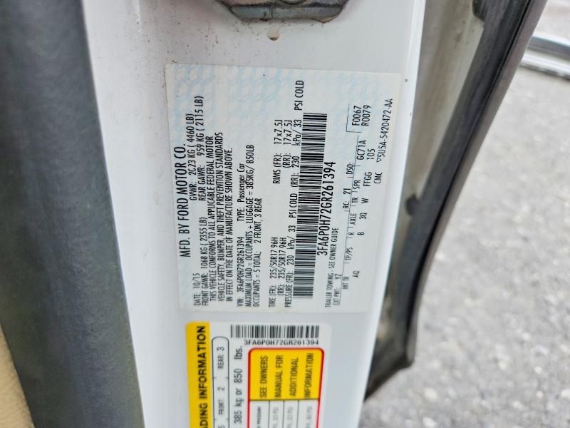 68436116 :رقم المزاد ، 3FA6P0H72GR261394 vin ، 2016 Ford Fusion مزاد بيع