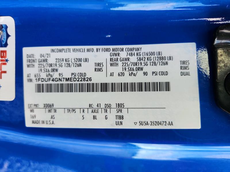 Aukcja sprzedaży 2021 Ford F450, vin: 1FDUF4GN7MED22826, numer aukcji: 66146556