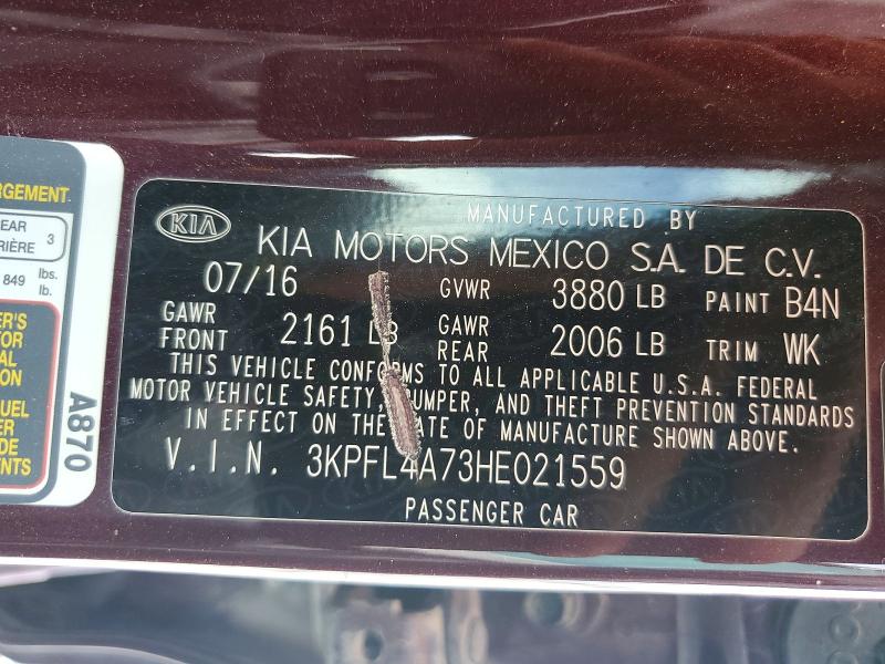 Продажа на аукционе авто 2017 Kia Forte, vin: 3KPFL4A73HE021559, номер лота: 69083076