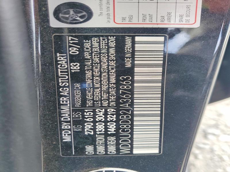 2018 Mercedes-benz S მანქანა იყიდება აუქციონზე, vin: WDDUG8DB2JA367863, აუქციონის ნომერი: 67854406