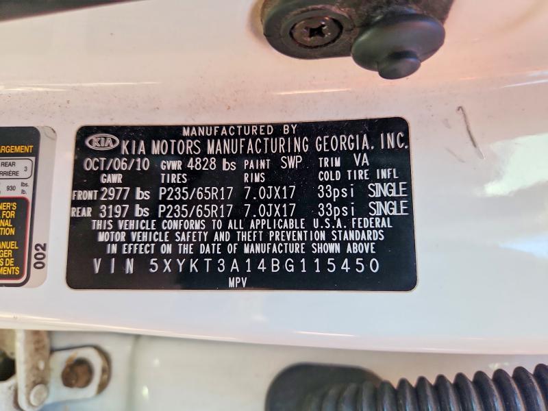 Продажа на аукционе авто 2011 Kia Sorento, vin: 5XYKT3A14BG115450        , номер лота: 69203156