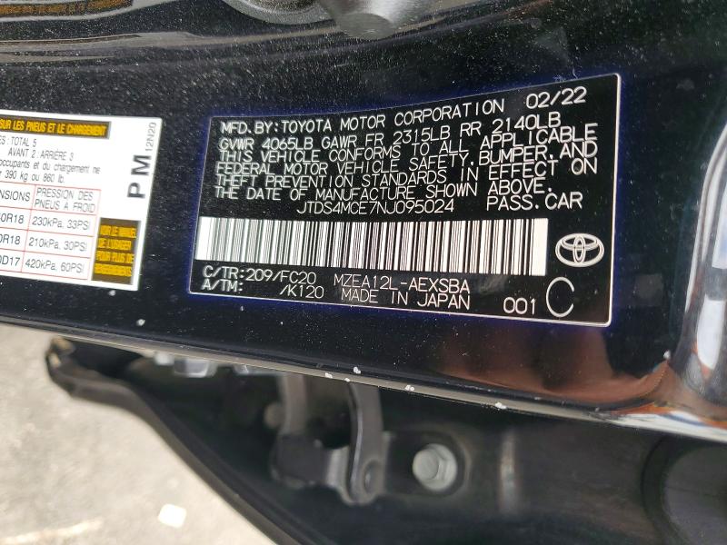 Продажа на аукционе авто 2022 Toyota Corolla, vin: JTDS4MCE7NJ095024, номер лота: 69529256