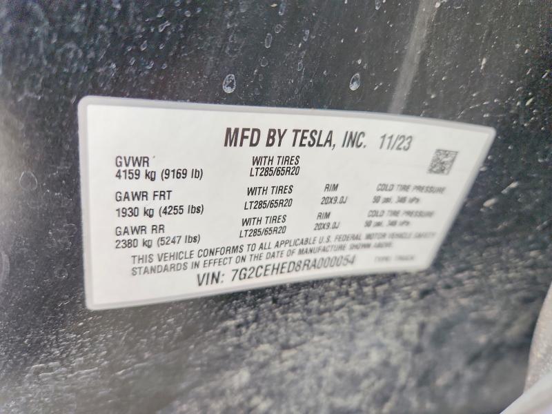 69174746 :رقم المزاد ، 7G2CEHED8RA000054         vin ، 2024 Tesla Cybertruck مزاد بيع