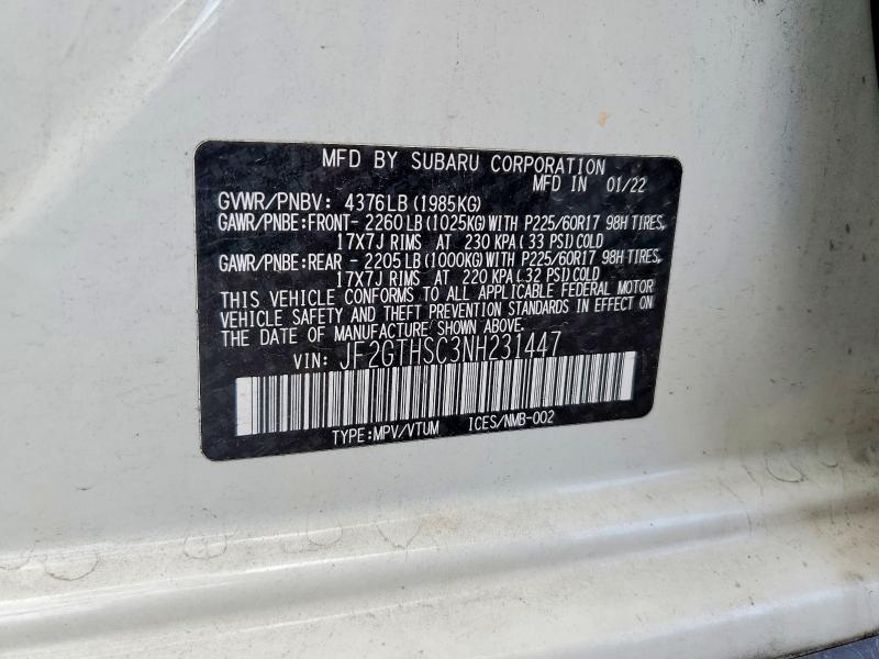 Продажа на аукционе авто 2022 Subaru Crosstrek, vin: JF2GTHSC3NH231447, номер лота: 68802916