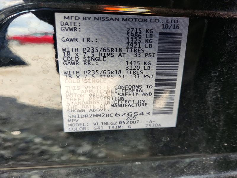 Продажа на аукционе авто 2017 Nissan Pathfinder, vin: 5N1DR2MM2HC626543, номер лота: 69423576