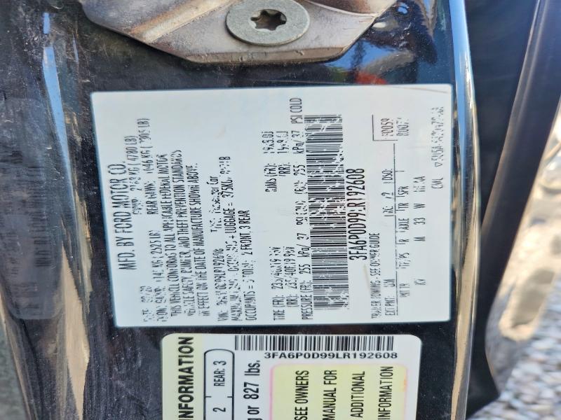 2020 Ford Fusion მანქანა იყიდება აუქციონზე, vin: 3FA6P0D99LR192608, აუქციონის ნომერი: 67650886