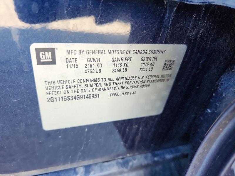 Aukcja sprzedaży 2016 Chevrolet Impala, vin: 2G1115S34G9146951, numer aukcji: 67816886