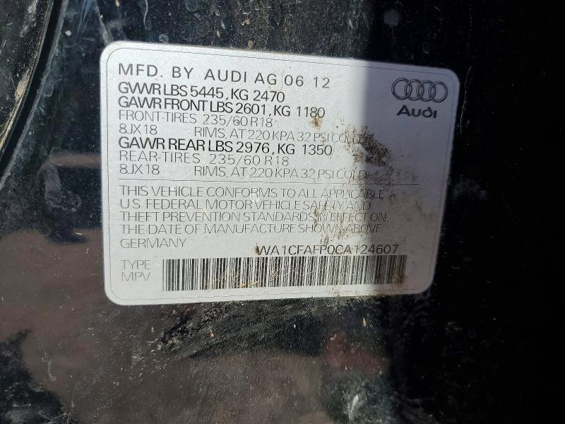 Aukcja sprzedaży 2012 Audi Q5, vin: WA1CFAFP0CA124607, numer aukcji: 68872966