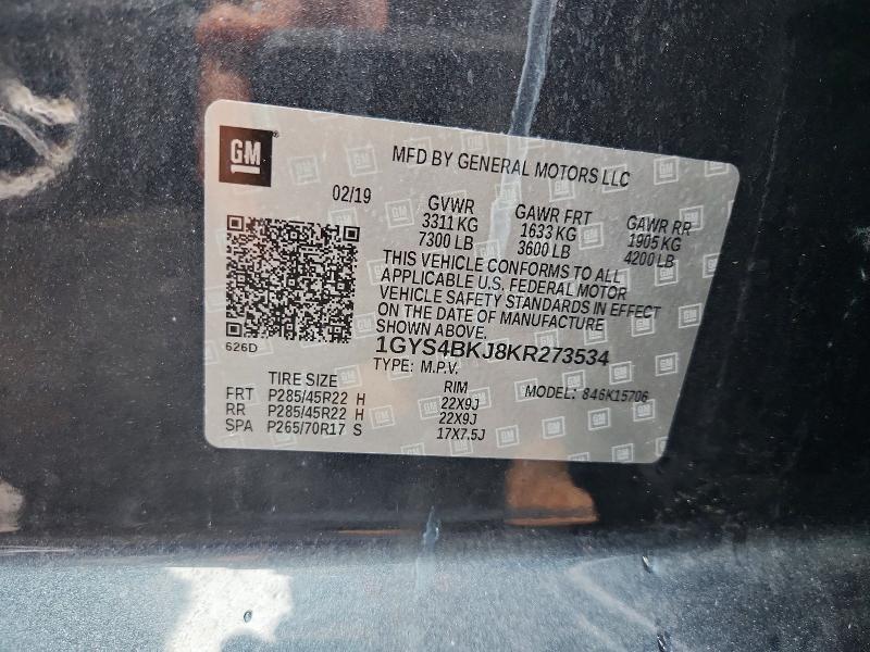 Aukcja sprzedaży 2019 Cadillac Escalade, vin: 1GYS4BKJ8KR273534, numer aukcji: 66451906