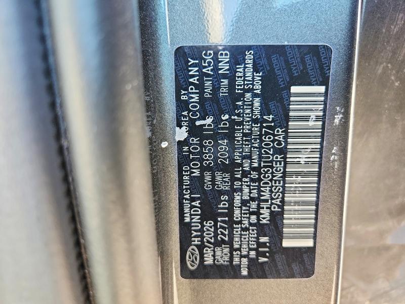 67609456 :رقم المزاد ، KMHLM4DG3TU206714 vin ، 2026 Hyundai Elantra مزاد بيع