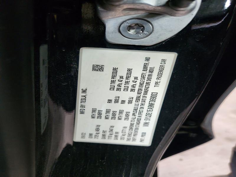 68113006 :رقم المزاد ، 5YJ3E1EA9NF369003 vin ، 2022 Tesla Model 3 مزاد بيع