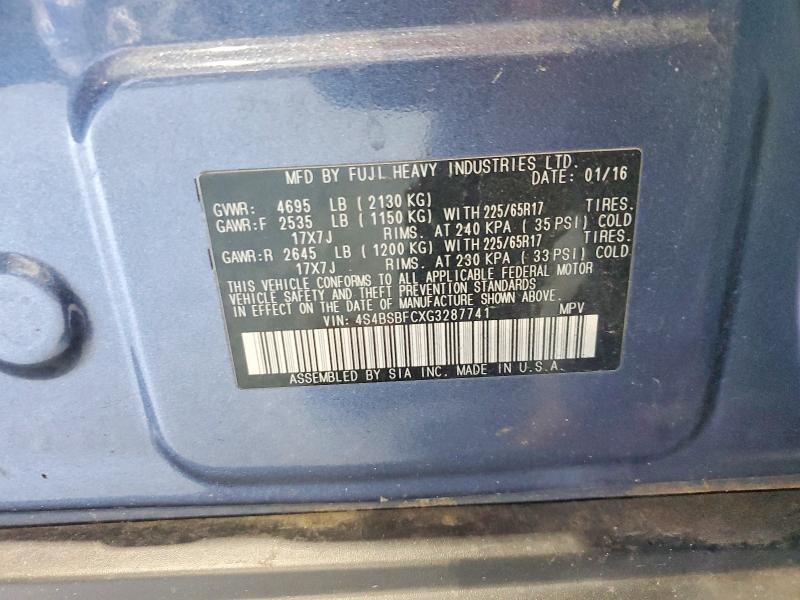 Aukcja sprzedaży 2016 Subaru Outback, vin: 4S4BSBFCXG3287741, numer aukcji: 66716896