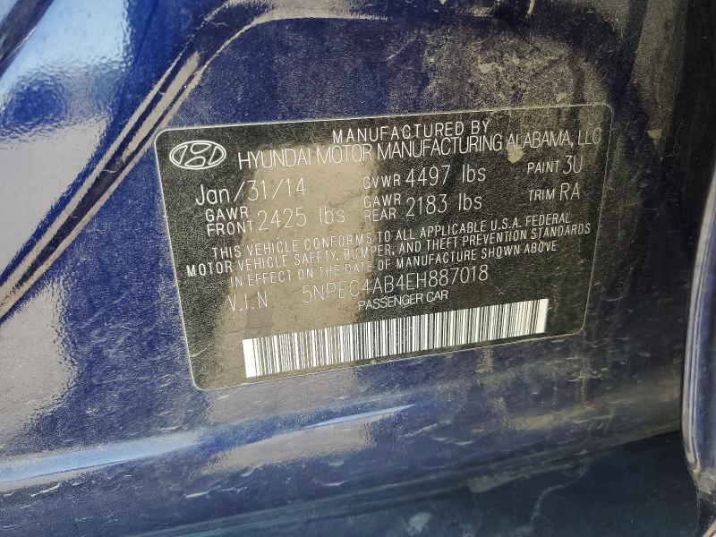 Aukcja sprzedaży 2014 Hyundai Sonata, vin: 5NPEC4AB4EH887018, numer aukcji: 70518656