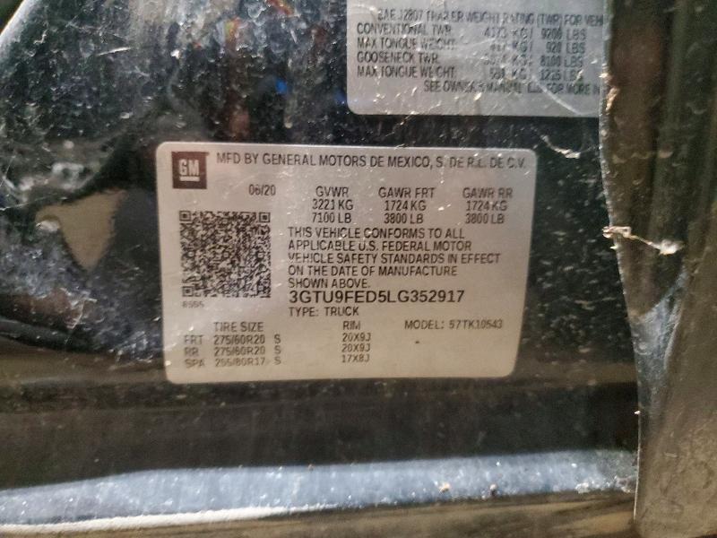 Продажа на аукционе авто 2020 Gmc Sierra, vin: 3GTU9FED5LG352917, номер лота: 68661776