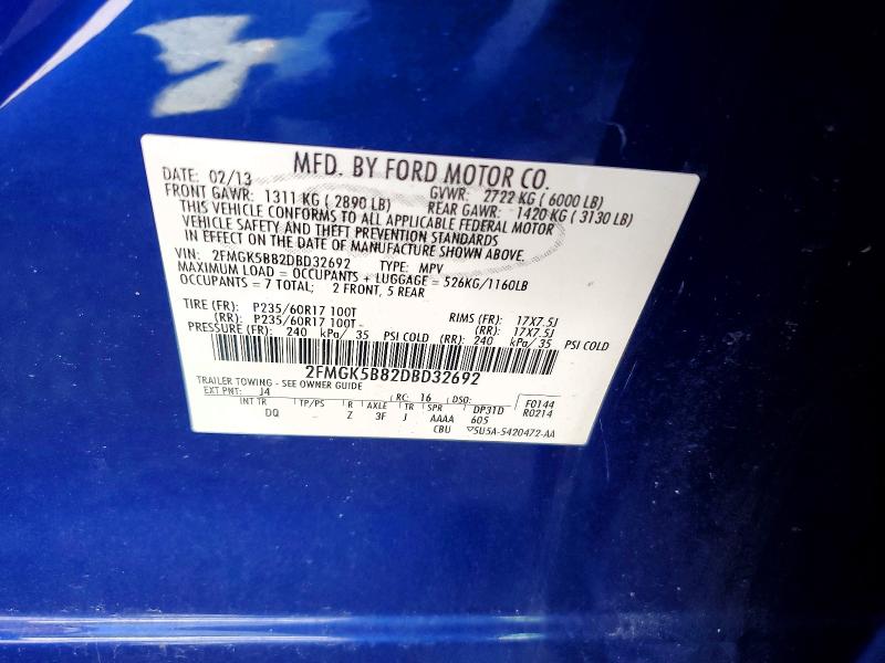 Продаж на аукціоні авто 2013 Ford Flex, vin: 2FMGK5B82DBD32692, номер лоту: 69115576