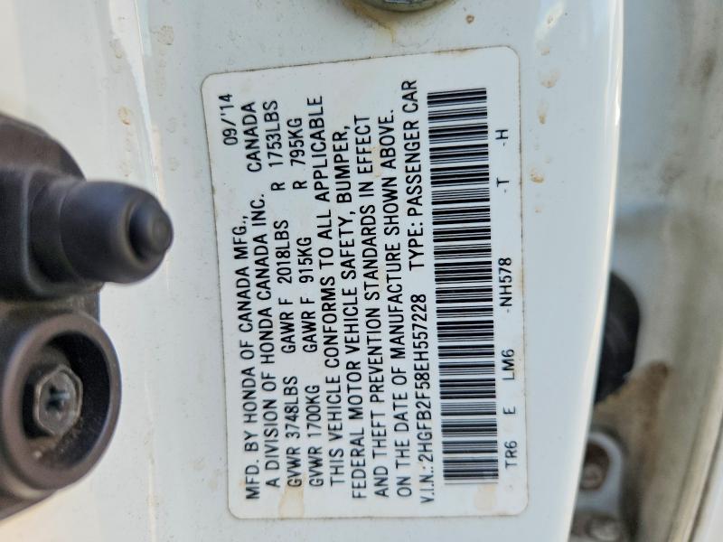 Продаж на аукціоні авто 2014 Honda Civic, vin: 2HGFB2F58EH557228, номер лоту: 68389296