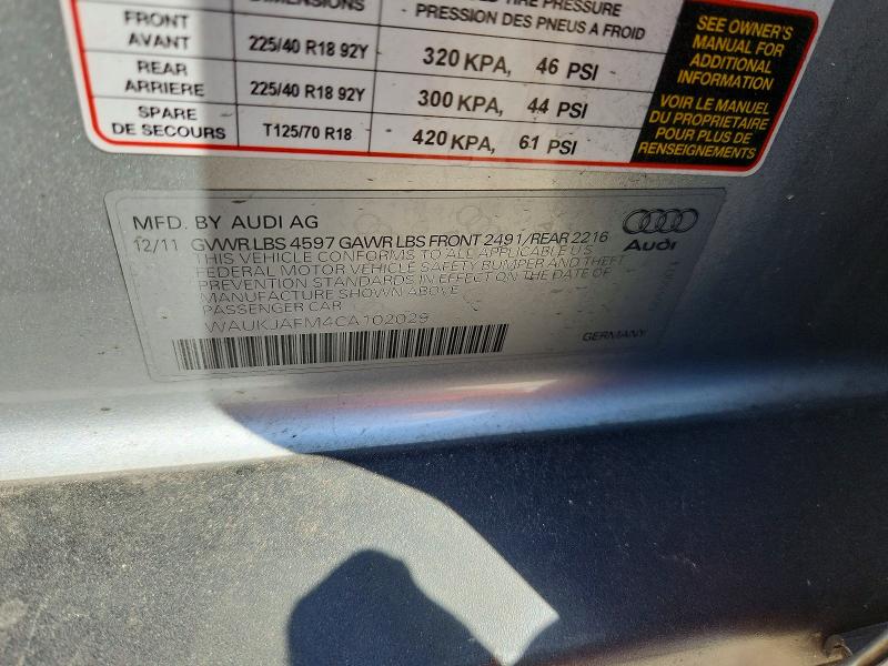 Aukcja sprzedaży 2012 Audi A3, vin: WAUKJAFM4CA102029, numer aukcji: 65964186