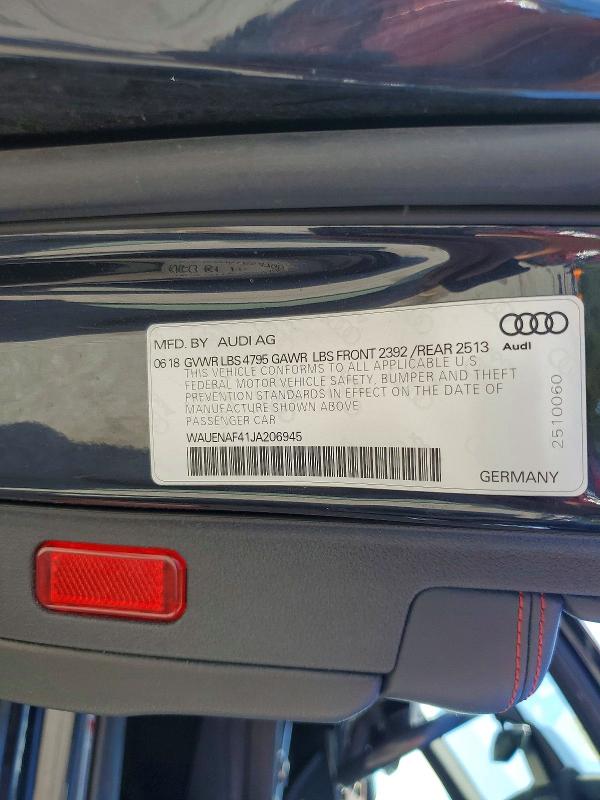 Aukcja sprzedaży 2018 Audi A4, vin: WAUENAF41JA206945, numer aukcji: 69804826