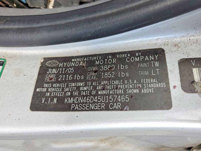 Продаж на аукціоні авто 2005 Hyundai Elantra, vin: KMHDN46D45U157465, номер лоту: 70085596