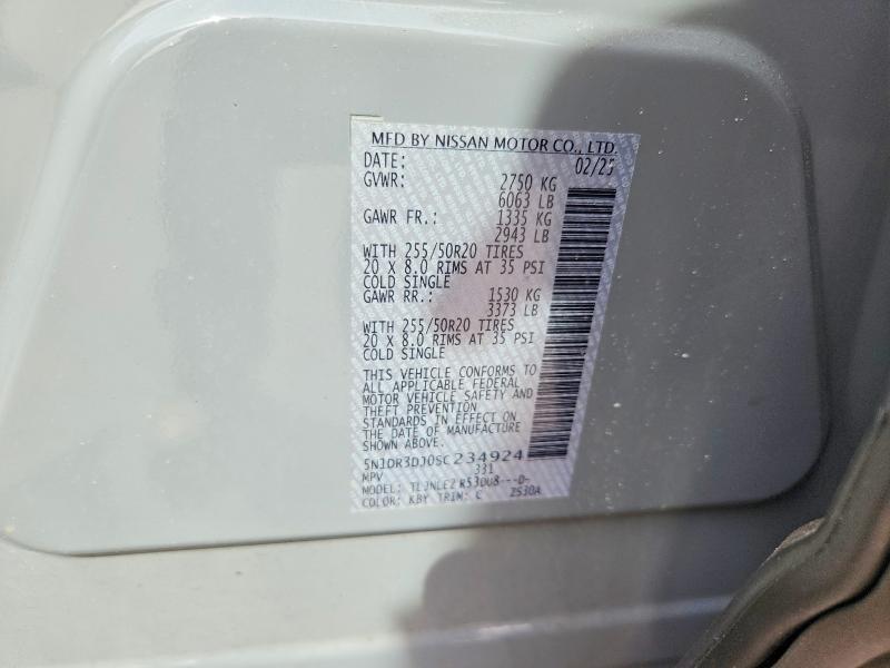 Продаж на аукціоні авто 2025 Nissan Pathfinder, vin: 5N1DR3DJ0SC234924, номер лоту: 70343876