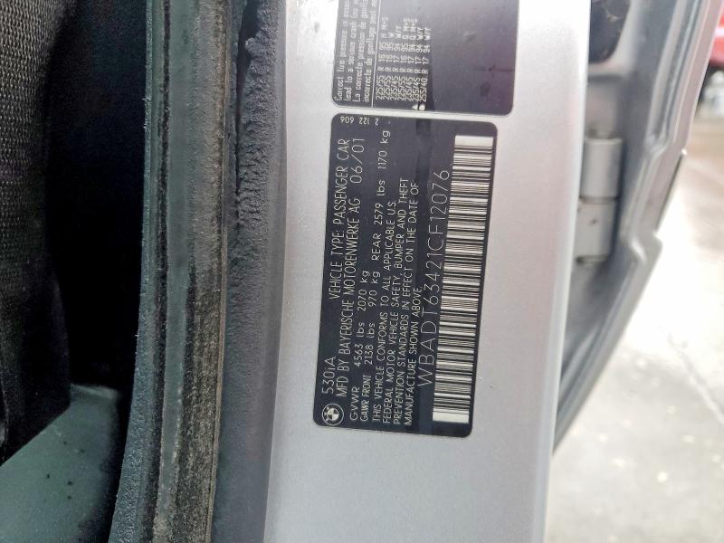 2001 Bmw 530 მანქანა იყიდება აუქციონზე, vin: WBADT63421CF12076, აუქციონის ნომერი: 69796956