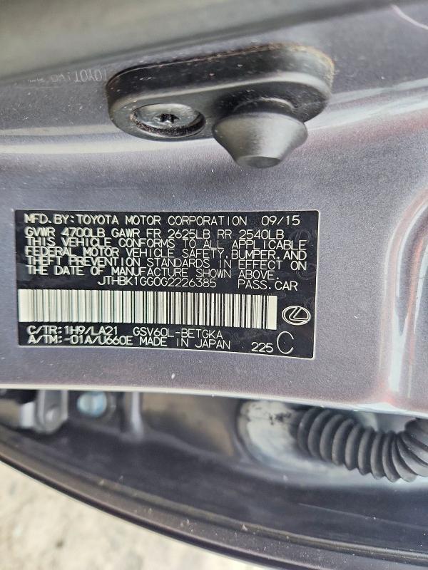 Продажа на аукционе авто 2016 Lexus Es, vin: JTHBK1GG0G2226385, номер лота: 67998396