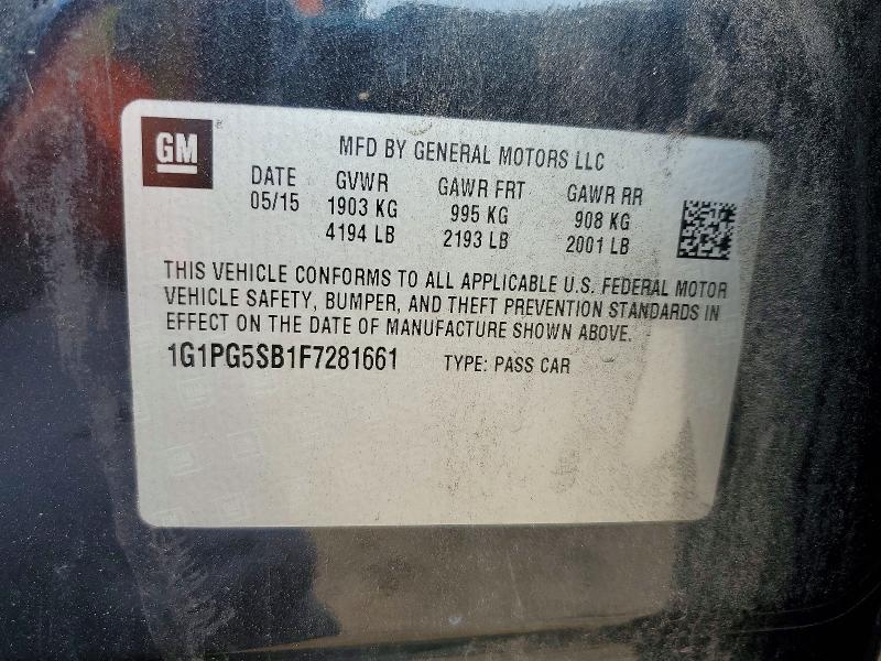 Продаж на аукціоні авто 2015 Chevrolet Cruze, vin: 1G1PG5SB1F7281661, номер лоту: 69208656